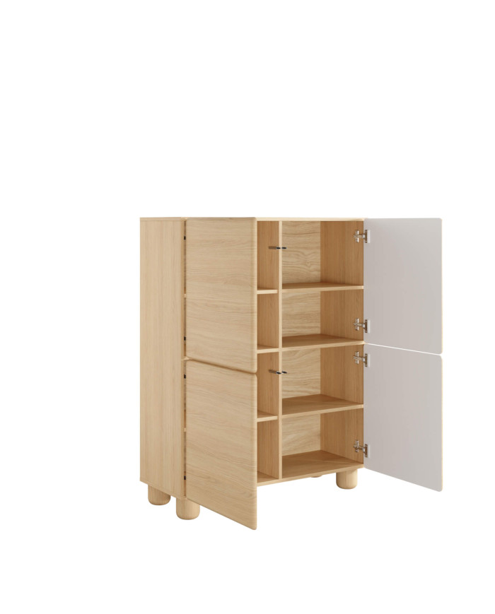 Komoda wysoka Lomo 4D, czterodrzwiowa, Dąb vicenza, Laski Meble