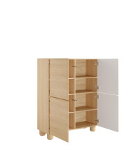 Komoda wysoka Lomo 4D, czterodrzwiowa, Dąb vicenza, Laski Meble