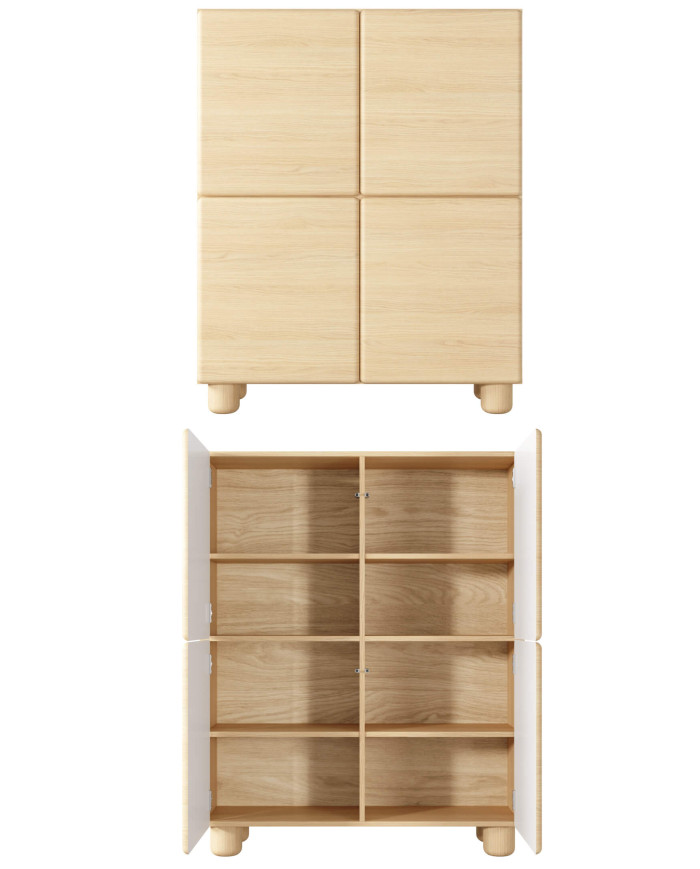 Komoda wysoka Lomo 4D, czterodrzwiowa, Dąb vicenza, Laski Meble
