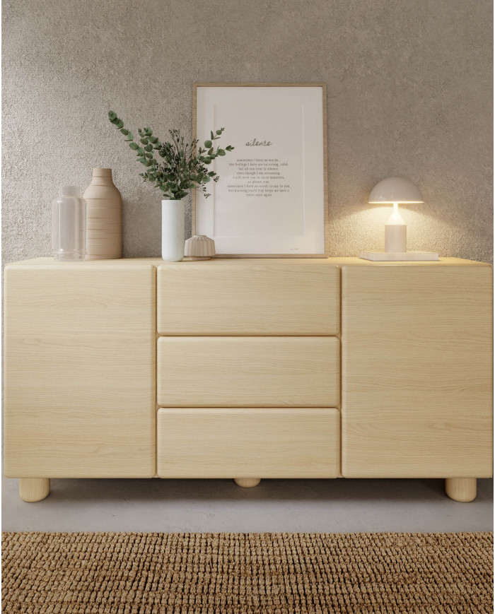 Komoda Lomo 4D, czterodrzwiowa, Dąb vicenza, Laski Meble