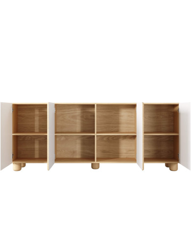 Komoda Lomo 4D, czterodrzwiowa, Dąb vicenza, Laski Meble