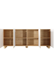 Komoda Lomo 4D, czterodrzwiowa, Dąb vicenza, Laski Meble
