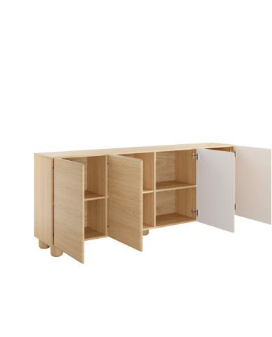 Komoda Lomo 4D, czterodrzwiowa, Dąb vicenza, Laski Meble