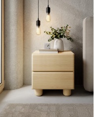 Komoda Lomo 2D3S, dwudrzwiowa z trzema szufladami, Dąb vicenza, Laski Meble