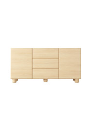 Komoda Lomo 2D3S, dwudrzwiowa z trzema szufladami, Dąb vicenza, Laski Meble