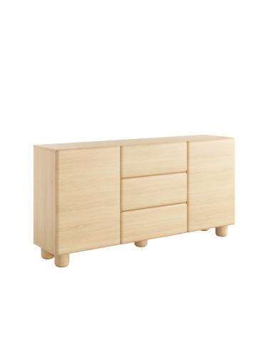 Komoda Lomo 2D3S, dwudrzwiowa z trzema szufladami, Dąb vicenza, Laski Meble