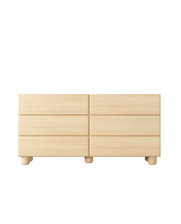 Komoda Lomo 6S, z szufladami, Dąb vicenza, Laski Meble