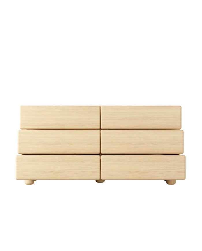 Komoda Lomo 6S, z szufladami, Dąb vicenza, Laski Meble