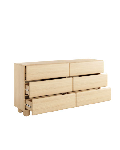 Komoda Lomo 6S, z szufladami, Dąb vicenza, Laski Meble