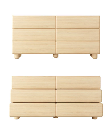 Komoda Lomo 6S, z szufladami, Dąb vicenza, Laski Meble