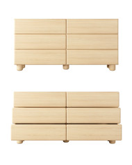 Komoda Lomo 6S, z szufladami, Dąb vicenza, Laski Meble