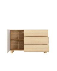 Komoda Lomo 1D3S, jednodrzwiowa z szufladami, Dąb vicenza, Laski Meble