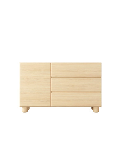 Komoda Lomo 1D3S, jednodrzwiowa z szufladami, Dąb vicenza, Laski Meble