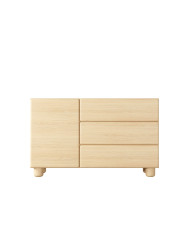 Komoda Lomo 1D3S, jednodrzwiowa z szufladami, Dąb vicenza, Laski Meble