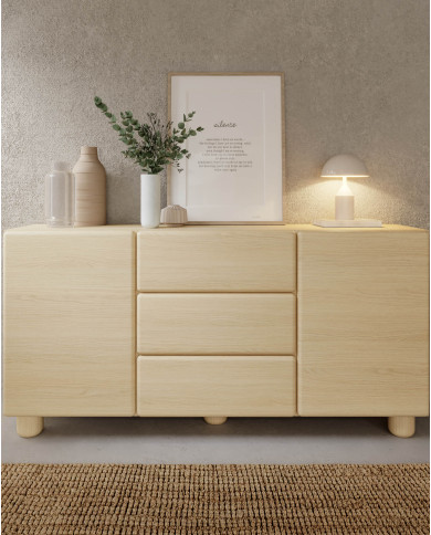 Szafka rtv Lomo 4D, czterodrzwiowa, Dąb vicenza, Laski Meble