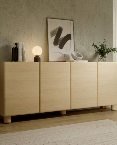 Szafka rtv Lomo 4D, czterodrzwiowa, Dąb vicenza, Laski Meble