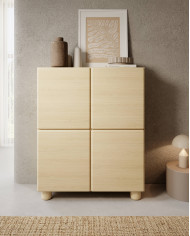 Szafka rtv Lomo 3D, trzydrzwiowa, Dąb vicenza, Laski Meble