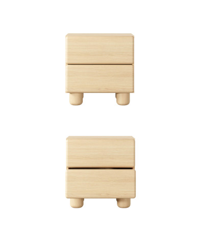 Szafka nocna Lomo 2S, z szufladami, Dąb vicenza, Laski Meble