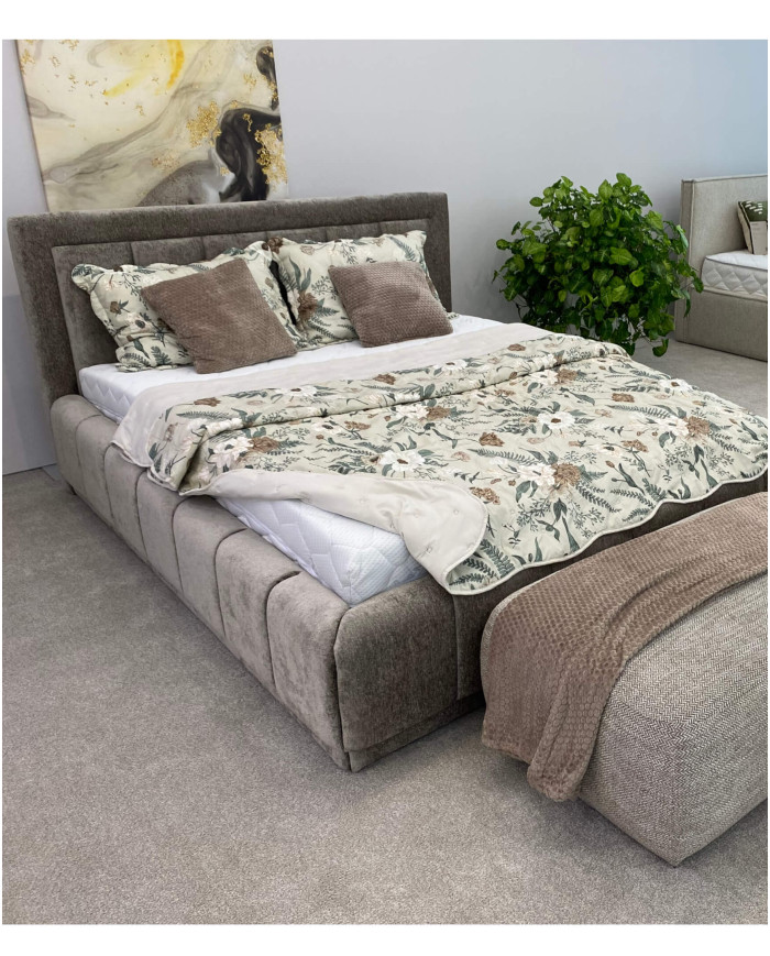 Łóżka tapicerowane Augusto 160x200 cm, pojemnik, stelaż z podnośnikami, STAGRA