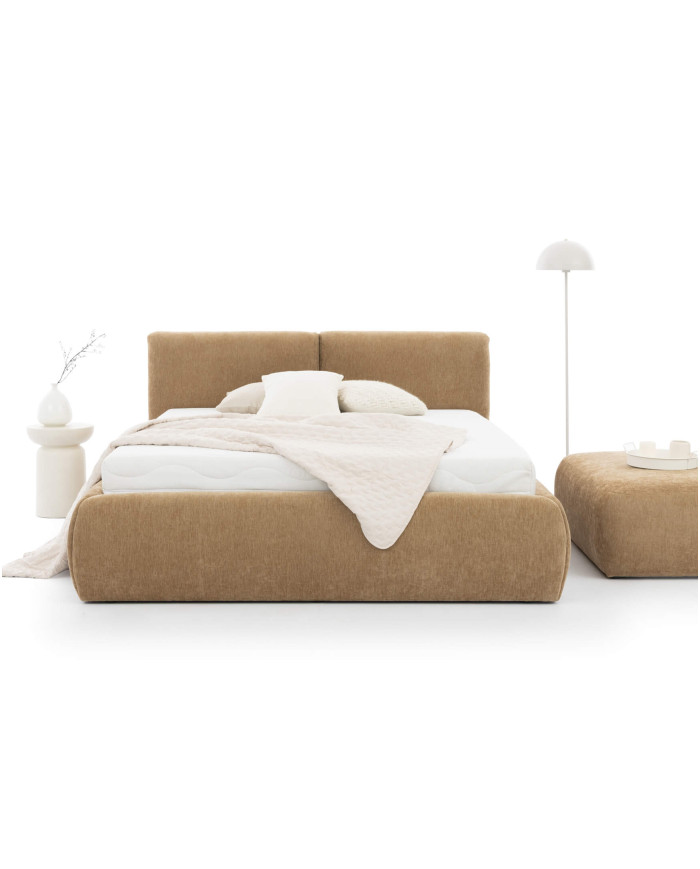 Łóżka tapicerowane Dionizos 160x200 cm, pojemnik, stelaż z podnośnikami, STAGRA