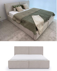 Łóżka tapicerowane Fondy 160x200 cm, pojemnik, stelaż z podnośnikami, STAGRA