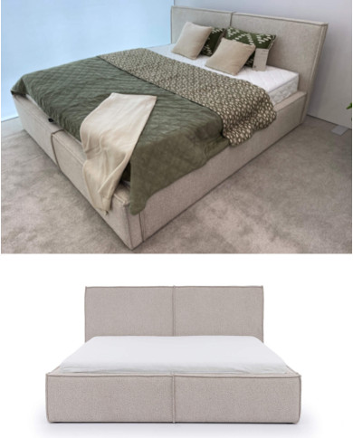 Łóżka tapicerowane Fondy 180x200 cm, pojemnik, stelaż z podnośnikami, STAGRA
