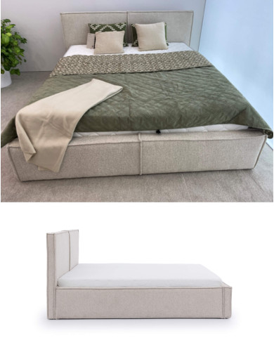 Łóżka tapicerowane Fondy 180x200 cm, pojemnik, stelaż z podnośnikami, STAGRA