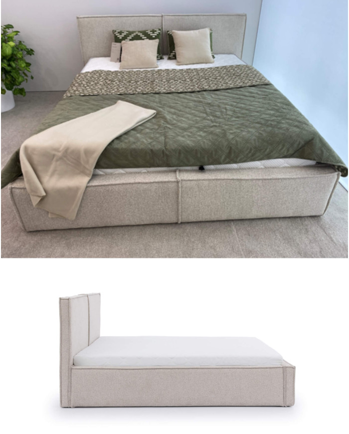 Łóżka tapicerowane Fondy 180x200 cm, pojemnik, stelaż z podnośnikami, STAGRA