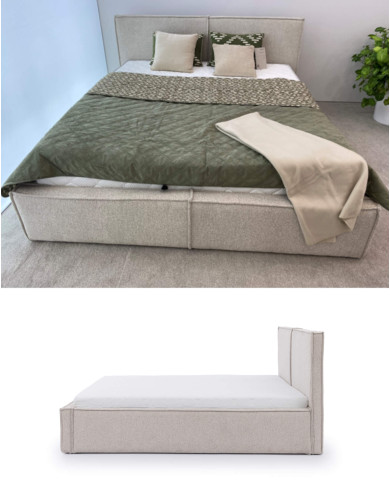 Łóżka tapicerowane Fondy 160x200 cm, pojemnik, stelaż z podnośnikami, STAGRA