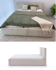 Łóżka tapicerowane Fondy 160x200 cm, pojemnik, stelaż z podnośnikami, STAGRA