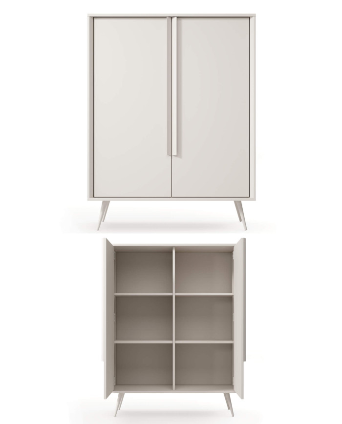 Komoda Wysoka Mavera 2D, dwudrzwiowa, Kaszmir, Laski Meble