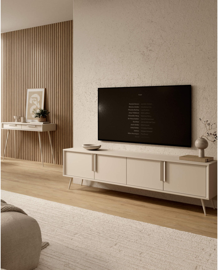 Szafka rtv Mavera 4D, czterodrzwiowa, Kaszmir, Laski Meble