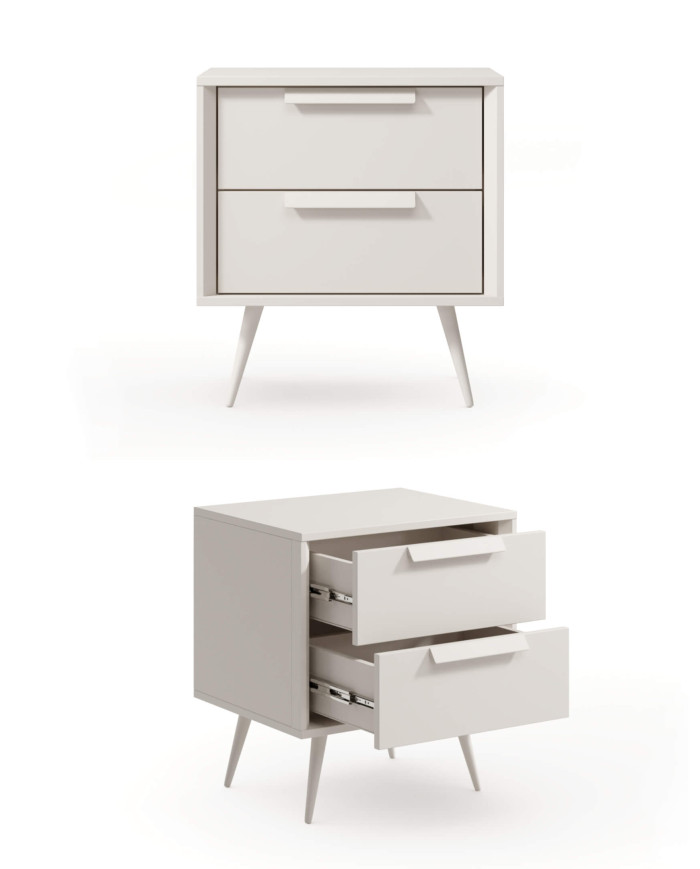 Szafka nocna Mavera 2S, z szufladami, Kaszmir, Laski Meble