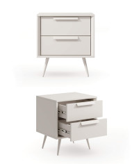 Szafka nocna Mavera 2S, z szufladami, Kaszmir, Laski Meble