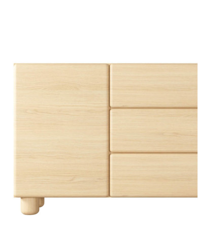 Komoda Lomo 1D3S, jednodrzwiowa z szufladami, Dąb vicenza, Laski Meble