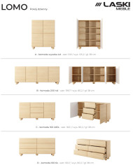 Komoda Lomo 1D3S, jednodrzwiowa z szufladami, Dąb vicenza, Laski Meble