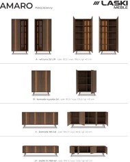 Witryna wysoka Amaro 2D, dwudrzwiowa, z oświetleniem LED, Dąb dunin, Laski Meble