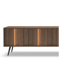 Szafka rtv Amaro 4D, czterodrzwiowa, z oświetleniem LED, Dąb dunin, Laski Meble