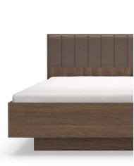 Łóżko sypialniane Amaro 160x200, tapicerowany zagłówek, pojemnik, Dąb dunin, Laski Meble