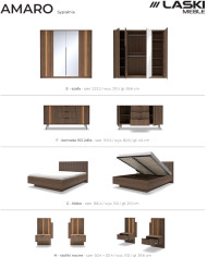 Szafki nocne Amaro 1S, szuflada, oświetlenie LED, Dąb dunin, Laski Meble