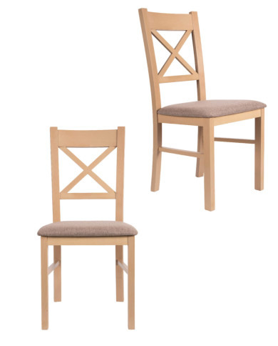 Krzesło KT22, tapicerowane siedzisko, stelaż bukowy, DREW-MARK