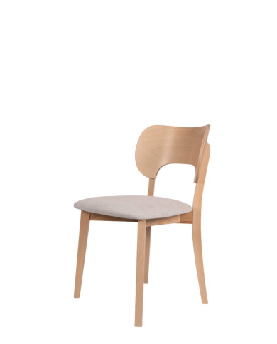 Krzesło KT64, tapicerowane siedzisko, stelaż bukowy, DREW-MARK