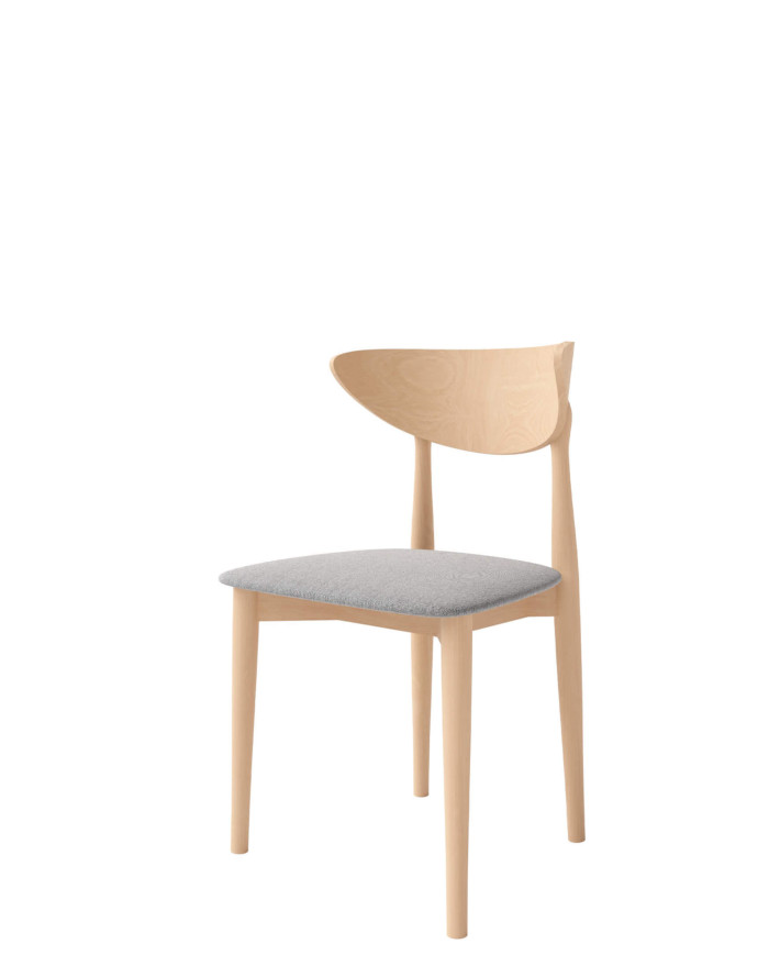 Krzesło KT65, tapicerowane siedzisko, stelaż bukowy, DREW-MARK