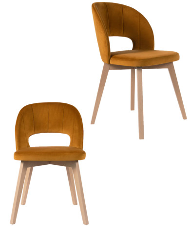 Krzesło KT660/N, tapicerowane siedzisko i oparcie, stelaż bukowy, DREW-MARK