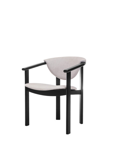 Krzesło, fotel F1, tapicerowane siedzisko i oparcie, stelaż bukowy, DREW-MARK