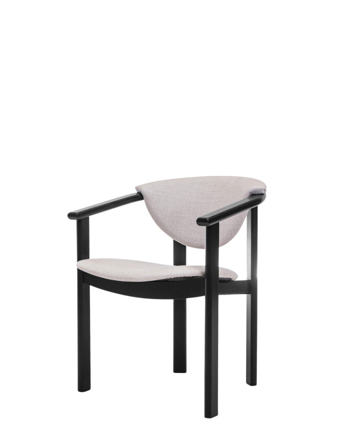 Krzesło, fotel F1, tapicerowane siedzisko i oparcie, stelaż bukowy, DREW-MARK