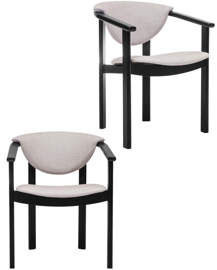 Krzesło, fotel F1, tapicerowane siedzisko i oparcie, stelaż bukowy, DREW-MARK