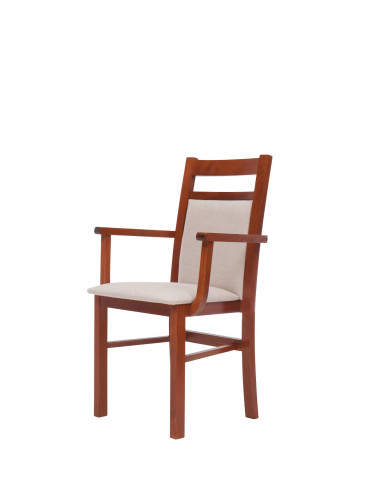 Krzesło, fotel F6, tapicerowane siedzisko i oparcie, stelaż bukowy, DREW-MARK