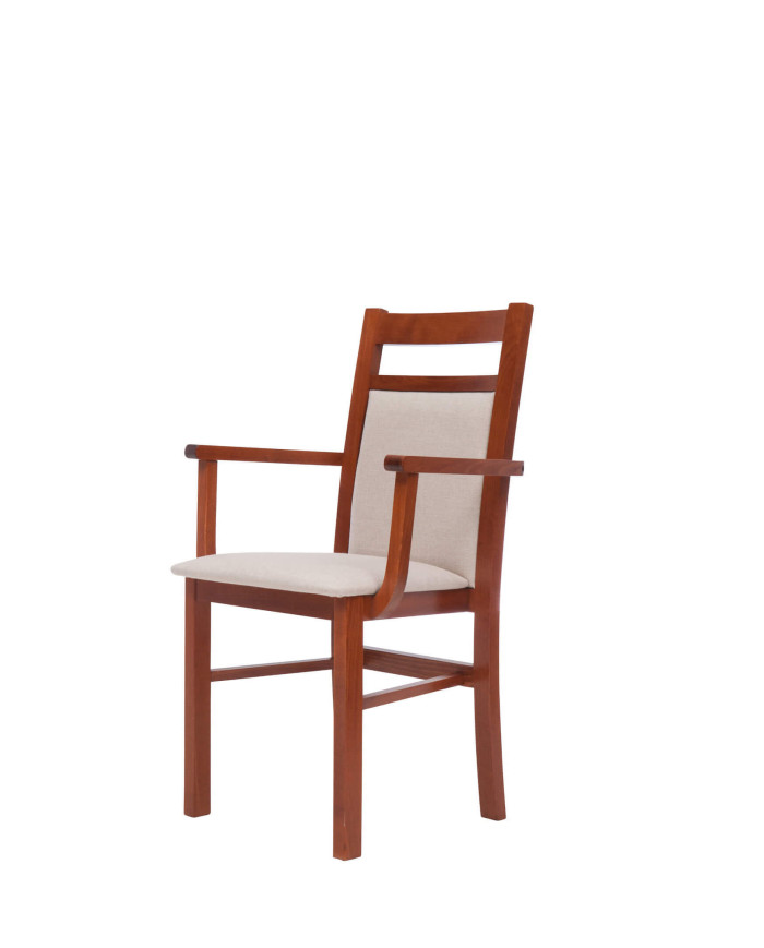 Krzesło, fotel F6, tapicerowane siedzisko i oparcie, stelaż bukowy, DREW-MARK