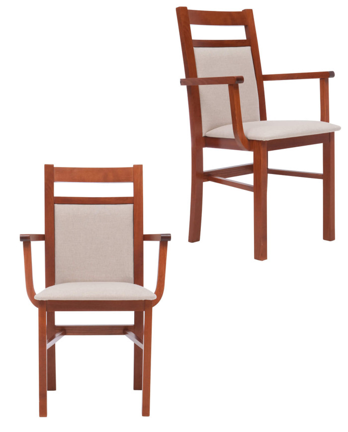 Krzesło, fotel F6, tapicerowane siedzisko i oparcie, stelaż bukowy, DREW-MARK